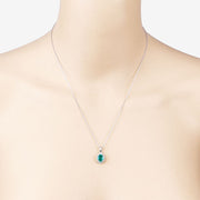 Bids.com 1.36 Carat Genuine Zambian Emerald and White Diamond 10K White Gold Pendant Pendants Antique White