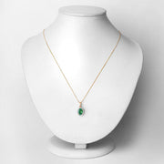Bids.com 1.36 Carat Genuine Zambian Emerald and White Diamond 10K Yellow Gold Pendant Pendants Lavender