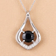 Bids.com 1.24 Carat Genuine Blue Sapphire and White Diamond 10K White Gold Pendant Pendants Wheat