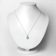 Bids.com 0.83 Carat Genuine Zambian Emerald and White Diamond 10K White Gold Pendant Pendants Lavender