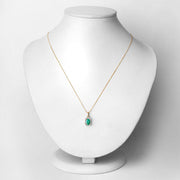 Bids.com 0.83 Carat Genuine Zambian Emerald and White Diamond 10K Yellow Gold Pendant Pendants Lavender
