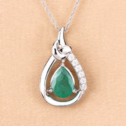 Bids.com 1.18 Carat Genuine Zambian Emerald and White Diamond 10K White Gold Pendant Pendants Navajo White