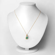 Bids.com 1.18 Carat Genuine Zambian Emerald and White Diamond 10K Yellow Gold Pendant Pendants Lavender