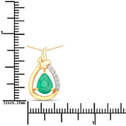 Bids.com 1.18 Carat Genuine Zambian Emerald and White Diamond 10K Yellow Gold Pendant Pendants White Smoke