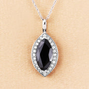 Bids.com 2.29 Carat Genuine Blue Sapphire and White Diamond 10K White Gold Pendant Pendants Wheat