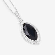 Bids.com 2.27 Carat Genuine Blue Sapphire and White Diamond 10K White Gold Pendant Pendants White Smoke