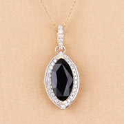 Bids.com 2.27 Carat Genuine Blue Sapphire and White Diamond 10K Yellow Gold Pendant Pendants Wheat
