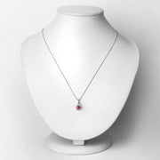Bids.com 0.62 Carat Genuine Ruby and White Diamond 14K White Gold Pendant Pendants Lavender