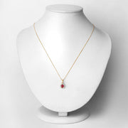 Bids.com 0.62 Carat Genuine Ruby and White Diamond 14K Yellow Gold Pendant Pendants Lavender