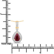 Bids.com 1.01 Carat Genuine Ruby and White Diamond 14K Yellow Gold Pendant Pendants White Smoke