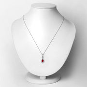 Bids.com 0.86 Carat Genuine Ruby and White Diamond 14K White Gold Pendant Pendants Lavender