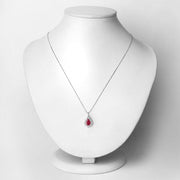 Bids.com 1.29 Carat Genuine Ruby and White Diamond 14K White Gold Pendant Pendants Lavender