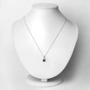 Bids.com 0.72 Carat Genuine Blue Sapphire and White Diamond 14K White Gold Pendant Pendants Lavender