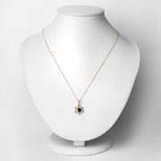 Bids.com 0.94 Carat Genuine Blue Sapphire and White Diamond 14K Yellow Gold Pendant Pendants Lavender