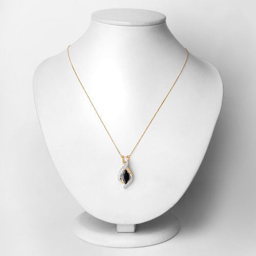 Bids.com 2.27 Carat Genuine Blue Sapphire and White Diamond 14K Yellow Gold Pendant Pendants Lavender