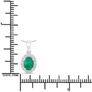 Bids.com 0.89 Carat Genuine Zambian Emerald and Lab Grown Diamond .925 Sterling Silver Pendant Pendants White Smoke size 18.00