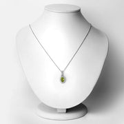 Bids.com 1.90 Carat Genuine Peridot and Lab Grown Diamond .925 Sterling Silver Pendant Pendants White Smoke size 18.00