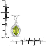 Bids.com 1.90 Carat Genuine Peridot and Lab Grown Diamond .925 Sterling Silver Pendant Pendants White Smoke size 18.00