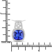 Bids.com 4.30 Carat Genuine Tanzanite and White Diamond 14K White Gold Pendant Pendants White Smoke