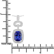 Bids.com 2.62 Carat Genuine Tanzanite and White Diamond 14K White Gold Pendant Pendants White Smoke