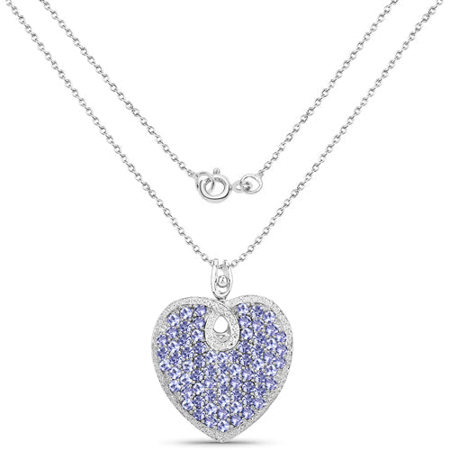 Bids.com 6.17 Carat Genuine Tanzanite .925 Sterling Silver Pendant Pendants White Smoke