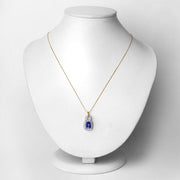 Bids.com 2.23 Carat Genuine Tanzanite and White Diamond 14K Yellow Gold Pendant Pendants Lavender