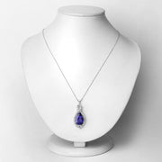 Bids.com 7.11 Carat Genuine Tanzanite and White Diamond 14K White Gold Pendant Pendants Lavender