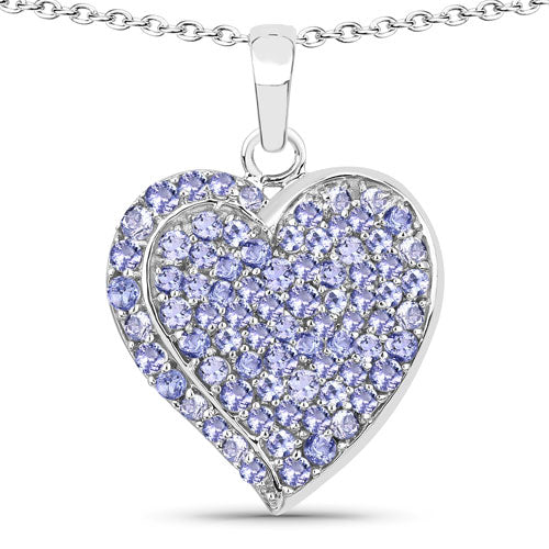 Bids.com 3.97 Carat Genuine Tanzanite .925 Sterling Silver Pendant Pendants White Smoke Default Title