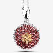 Bids.com 4.57 Carat Genuine Citrine and Garnet .925 Sterling Silver Pendant Pendants White Smoke