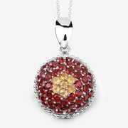 Bids.com 4.57 Carat Genuine Citrine and Garnet .925 Sterling Silver Pendant Pendants White Smoke