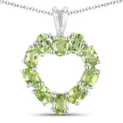 Bids.com 1.70 Carat Genuine Peridot .925 Sterling Silver Pendant Pendants White Smoke size 18.00
