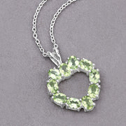 Bids.com 1.70 Carat Genuine Peridot .925 Sterling Silver Pendant Pendants Dark Gray size 18.00