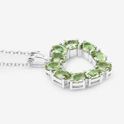 Bids.com 1.70 Carat Genuine Peridot .925 Sterling Silver Pendant Pendants White Smoke size 18.00