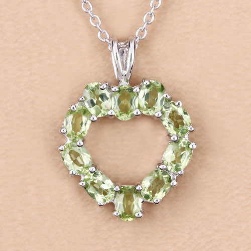 Bids.com 1.70 Carat Genuine Peridot .925 Sterling Silver Pendant Pendants Wheat size 18.00