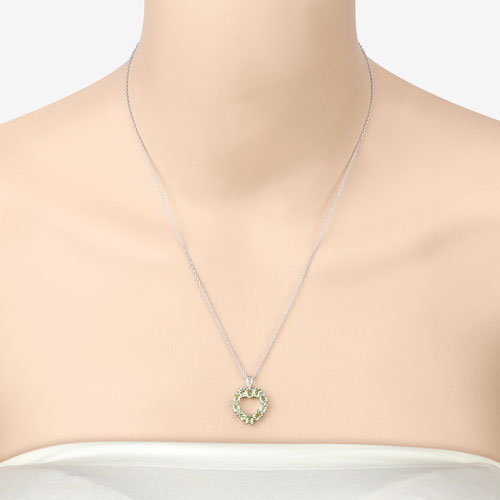 Bids.com 1.70 Carat Genuine Peridot .925 Sterling Silver Pendant Pendants Bisque size 18.00