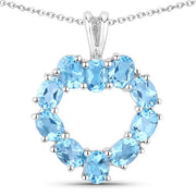Bids.com 1.90 Carat Genuine Swiss Blue Topaz .925 Sterling Silver Pendant Pendants White Smoke size 18.00