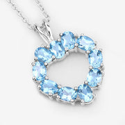 Bids.com 1.90 Carat Genuine Swiss Blue Topaz .925 Sterling Silver Pendant Pendants White Smoke size 18.00