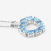 Bids.com 1.90 Carat Genuine Swiss Blue Topaz .925 Sterling Silver Pendant Pendants White Smoke size 18.00