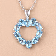 Bids.com 1.90 Carat Genuine Swiss Blue Topaz .925 Sterling Silver Pendant Pendants Wheat size 18.00