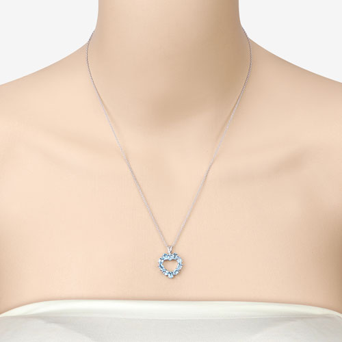 Bids.com 1.90 Carat Genuine Swiss Blue Topaz .925 Sterling Silver Pendant Pendants Bisque size 18.00