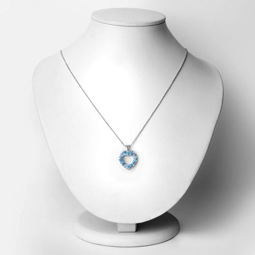 Bids.com 1.90 Carat Genuine Swiss Blue Topaz .925 Sterling Silver Pendant Pendants White Smoke size 18.00