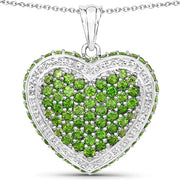 Bids.com 4.62 Carat Genuine Chrome Diopside .925 Sterling Silver Pendant Pendants White Smoke Default Title