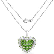 Bids.com 4.62 Carat Genuine Chrome Diopside .925 Sterling Silver Pendant Pendants White Smoke