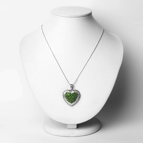 Bids.com 4.62 Carat Genuine Chrome Diopside .925 Sterling Silver Pendant Pendants Lavender