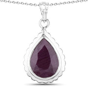 Bids.com 14.10 Carat Genuine Ruby .925 Sterling Silver Pendant Pendants White Smoke Default Title