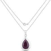 Bids.com 14.10 Carat Genuine Ruby .925 Sterling Silver Pendant Pendants White Smoke