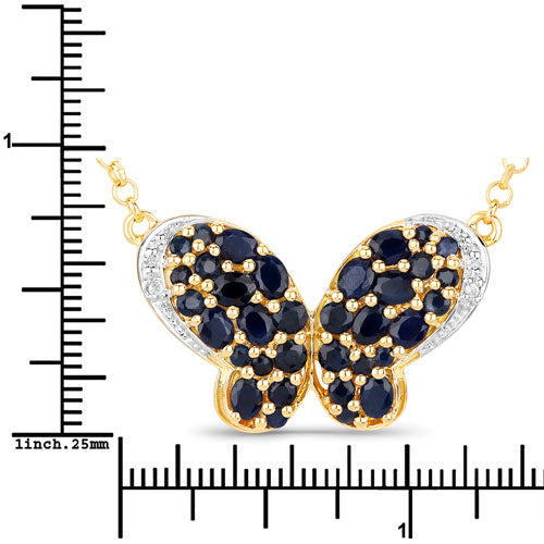 Bids.com 3.83 Carat Genuine Blue Sapphire and White Zircon .925 Sterling Silver Pendant Pendants White Smoke