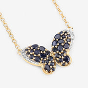 Bids.com 3.83 Carat Genuine Blue Sapphire and White Zircon .925 Sterling Silver Pendant Pendants White Smoke