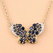 Bids.com 3.83 Carat Genuine Blue Sapphire and White Zircon .925 Sterling Silver Pendant Pendants Peach Puff