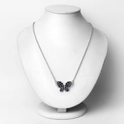 Bids.com 3.83 Carat Genuine Blue Sapphire and White Zircon .925 Sterling Silver Pendant Pendants Lavender